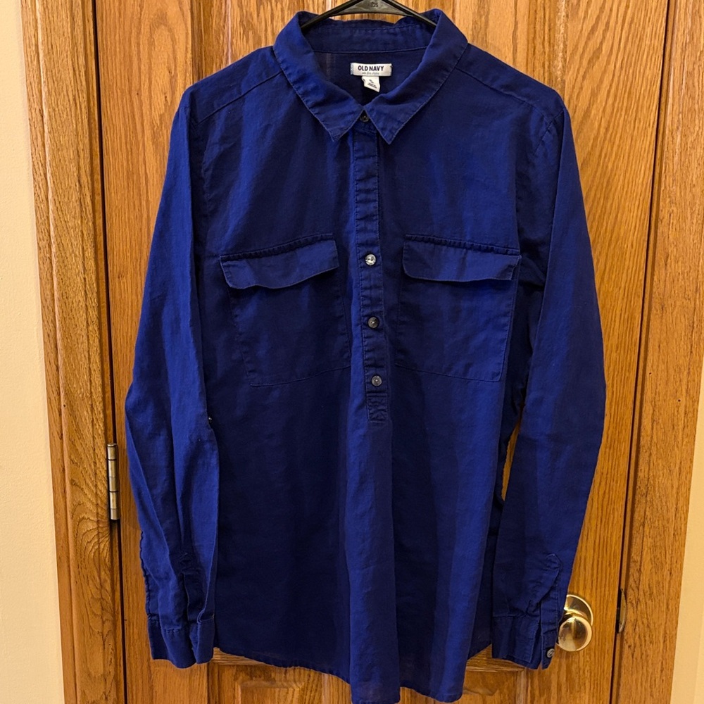 Old Navy Deep Blue Long Sleeve Shirt